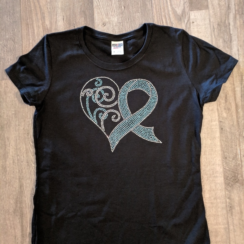 Ovarian Cancer Awareness bling tshirt